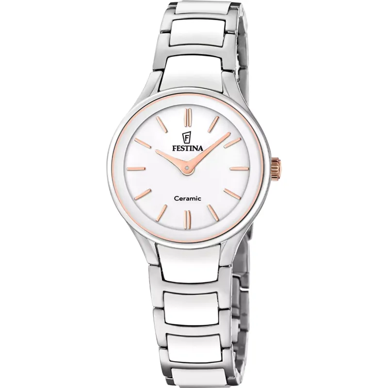 Orologio Ceramic White Rose Gold Bezel F20752/1 Donna Festina Orologio Ceramic White Rose Gold Bezel F20752/1 Donna Festina