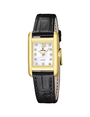 Orologio On The Square Gold Plated MOP Leather F20774/3 Donna Festina - category_name - XDMG De Marchi Gianotti