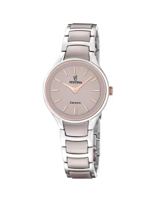 Orologio Ceramic Taupe Rose Gold Bezel F20752/2 Donna Festina - category_name - XDMG De Marchi Gianotti
