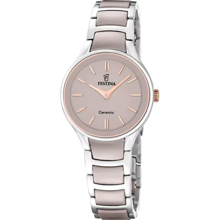 Orologio Ceramic Taupe Rose Gold Bezel F20752/2 Donna Festina - category_name - XDMG De Marchi Gianotti