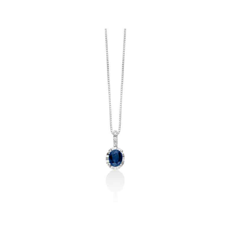 Collana Gemme Preziose Zaffiro Blu Diamanti CLD4194 Donna Miluna Collana Gemme Preziose Zaffiro Blu Diamanti CLD4194 Donna Miluna