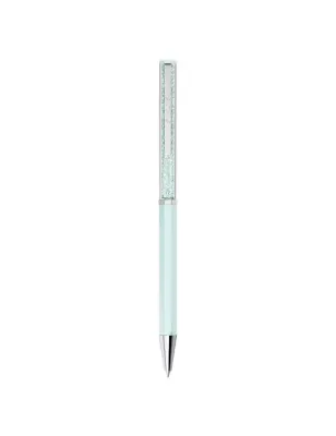 Penna Sfera Crystalline, Laccato Blu, Cromato Swarovski