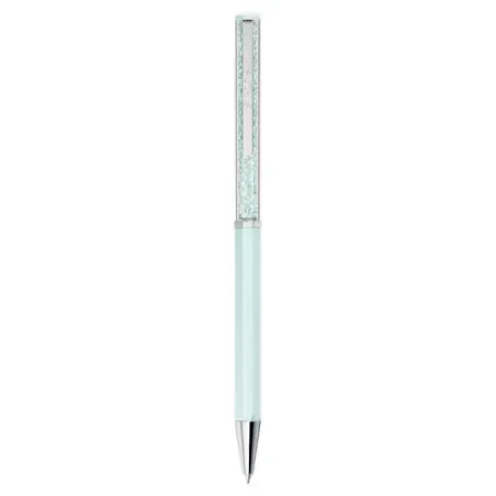 Penna Sfera Crystalline, Laccato Blu, Cromato Swarovski