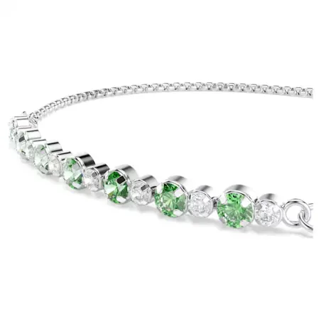 Bracciale Matrix, Verde, Placcato Rodio Donna Swarovski