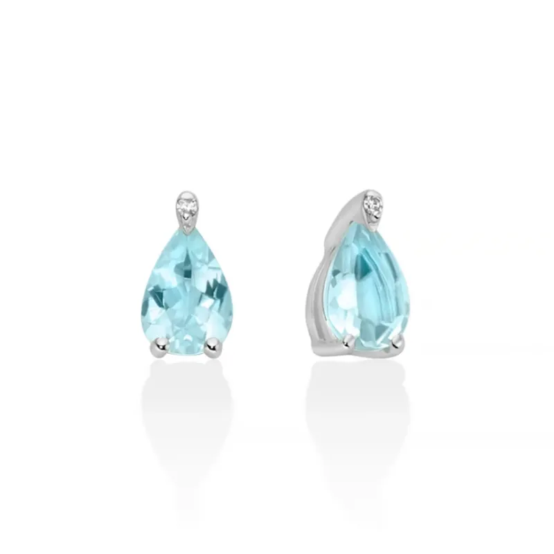 Orecchini Acquamarina Goccia Diamanti ERD3342 Donna Miluna