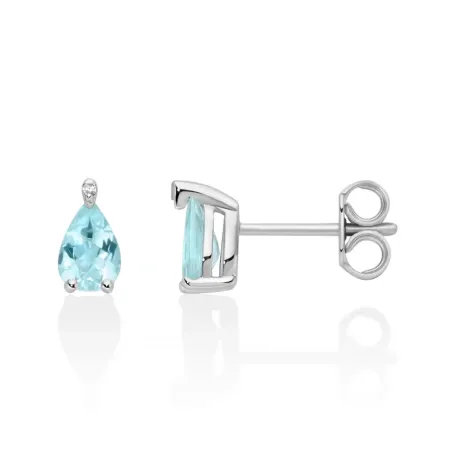 Orecchini Acquamarina Goccia Diamanti ERD3342 Donna Miluna