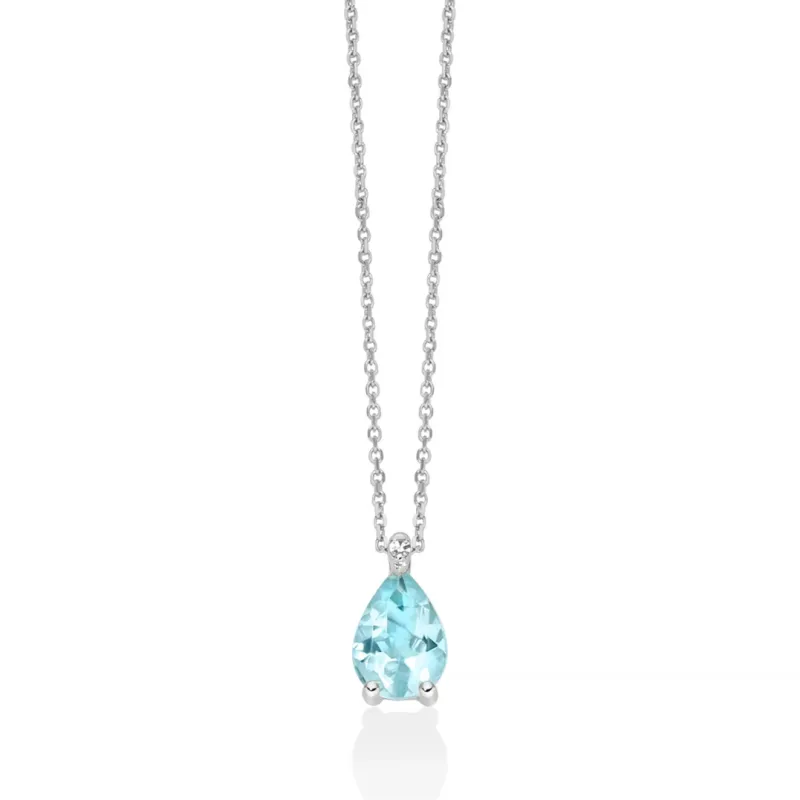 Collana Acquamarina Goccia Diamante CLD5368 Donna Miluna Collana Acquamarina Goccia Diamante CLD5368 Donna Miluna