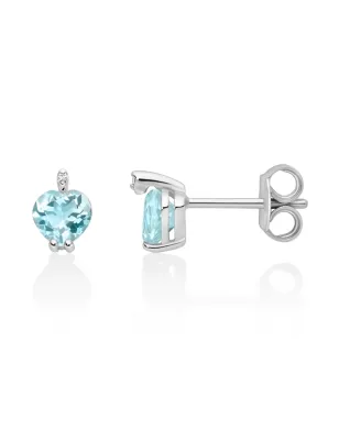 Orecchini Acquamarine Cuore Diamanti ERD3344 Donna Miluna