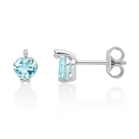 Orecchini Acquamarine Cuore Diamanti ERD3344 Donna Miluna