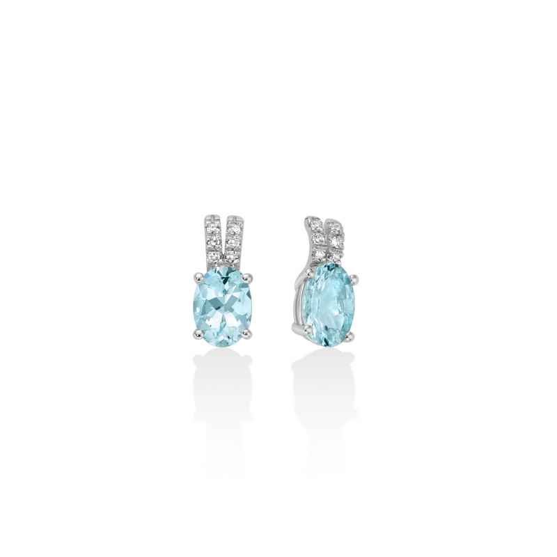 Orecchini Acquamarine Ovali Pavé Diamanti ERD2999 Donna Miluna Orecchini Acquamarine Ovali Pavé Diamanti ERD2999 Donna Miluna