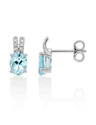 Orecchini Acquamarine Ovali Pavé Diamanti ERD2999 Donna Miluna