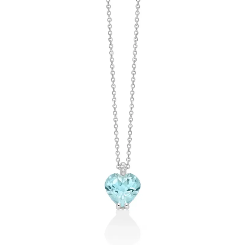 Collana Acquamarina Cuore Diamante CLD5369 Donna Miluna Collana Acquamarina Cuore Diamante CLD5369 Donna Miluna