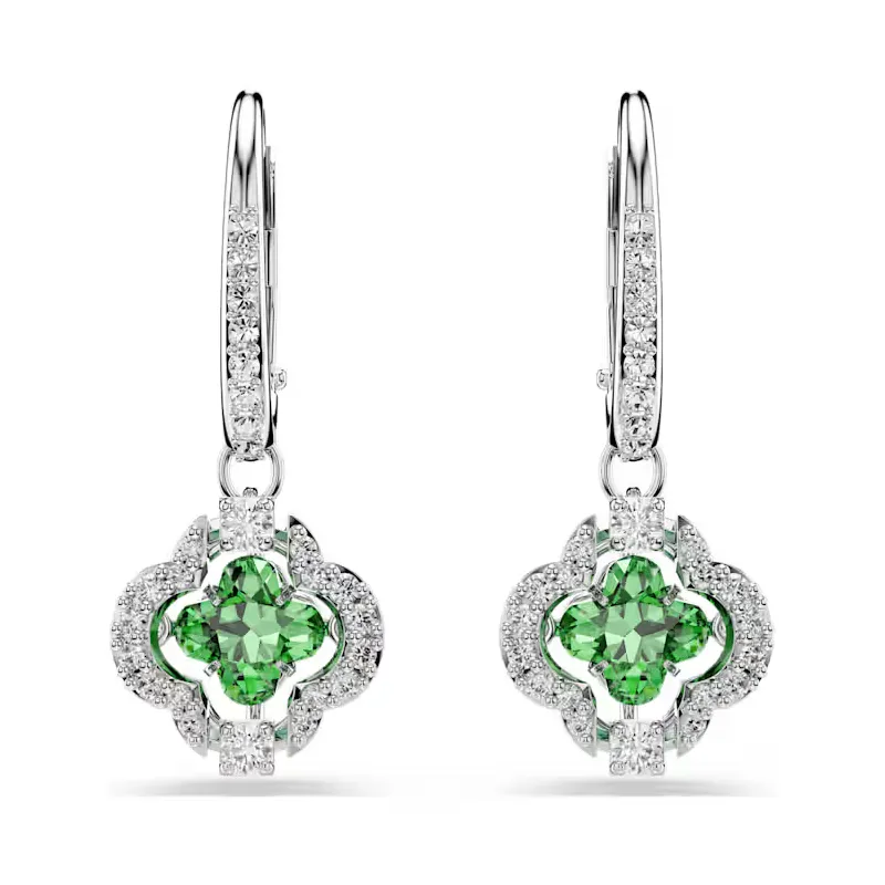 Orecchini Pendenti Una Angelic, Verdi, Placcato Rodio Donna Swarovski Orecchini Pendenti Una Angelic, Verdi, Placcato Rodio Donna Swarovski