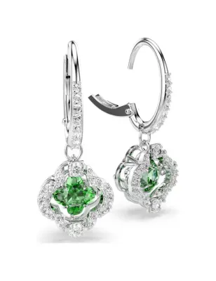 Orecchini Pendenti Una Angelic, Verdi, Placcato Rodio Donna Swarovski