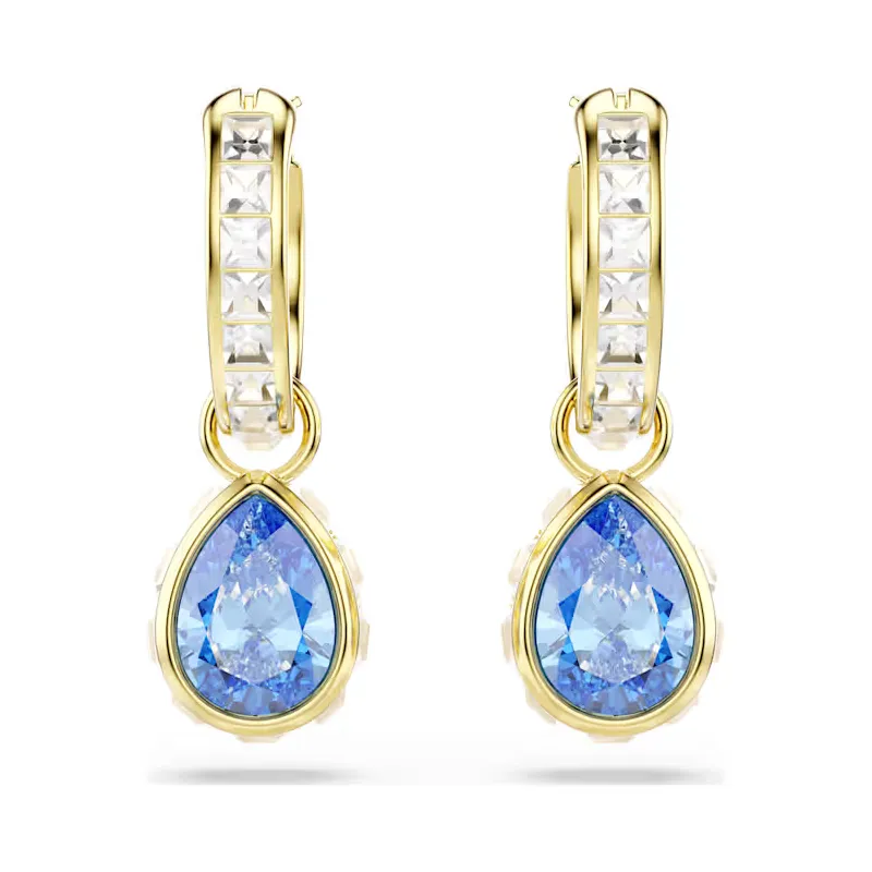 Orecchini Pendenti Chroma, Blu, Taglio Pear,Finitura Oro 18K Swarovski Orecchini Pendenti Chroma, Blu, Taglio Pear,Finitura Oro 18K Swarovski