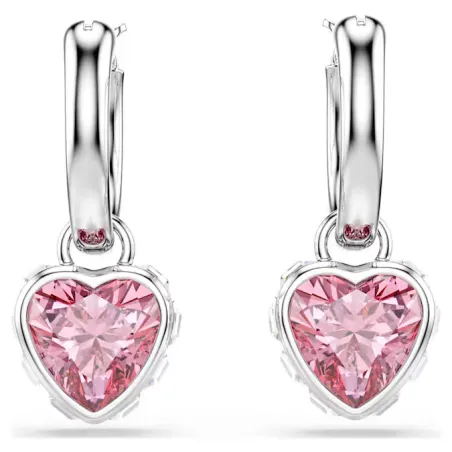 Orecchini Pendenti Chroma, Cuore, Rosa, Placcato Rodio Donna Swarovski - category_name - XDMG De Marchi Gianotti