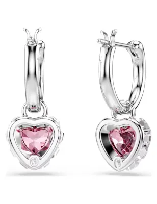 Orecchini Pendenti Chroma, Cuore, Rosa, Placcato Rodio Donna Swarovski - category_name - XDMG De Marchi Gianotti