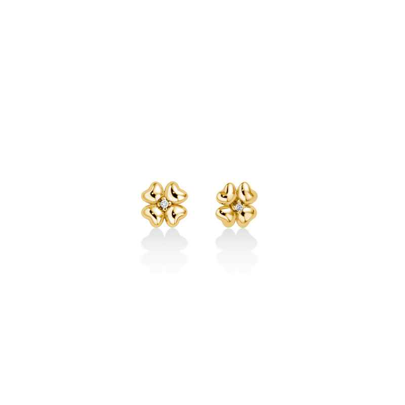 Orecchini Diamanti Oro Giallo 9kt Quadrifoglio ERD2811X Donna Miluna Orecchini Diamanti Oro Giallo 9kt Quadrifoglio ERD2811X Donna Miluna