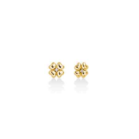 Orecchini Diamanti Oro Giallo 9kt Quadrifoglio ERD2811X Donna Miluna - category_name - XDMG De Marchi Gianotti