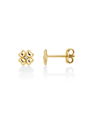 Orecchini Diamanti Oro Giallo 9kt Quadrifoglio ERD2811X Donna Miluna