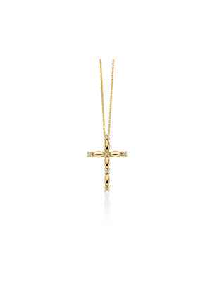 Collana Diamanti Oro Giallo 9kt Croce CLD4678X Donna Miluna - category_name - XDMG De Marchi Gianotti