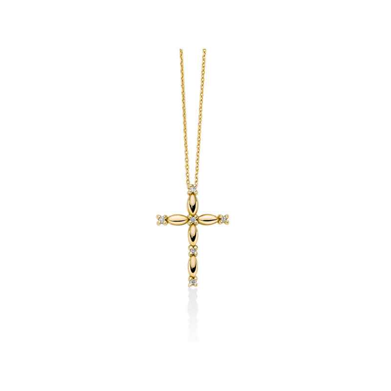 Collana Diamanti Oro Giallo 9kt Croce CLD4678X Donna Miluna Collana Diamanti Oro Giallo 9kt Croce CLD4678X Donna Miluna