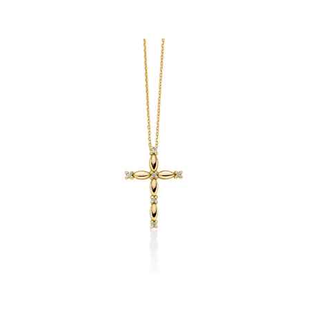 Collana Diamanti Oro Giallo 9kt Croce CLD4678X Donna Miluna - category_name - XDMG De Marchi Gianotti