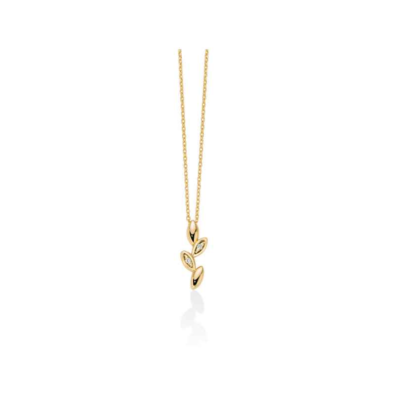 Collana Diamanti Oro Giallo 9kt Rametto CLD4675X Donna Miluna Collana Diamanti Oro Giallo 9kt Rametto CLD4675X Donna Miluna