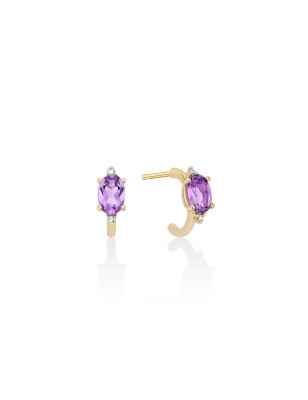 Orecchini Ametiste Viola Diamanti Oro Giallo 9kt ERD2973X Donna Miluna - category_name - XDMG De Marchi Gianotti