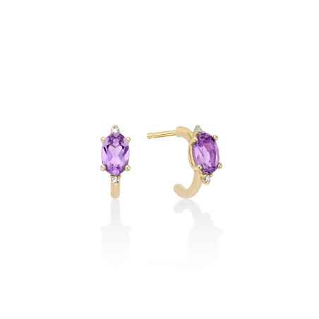 Orecchini Ametiste Viola Diamanti Oro Giallo 9kt ERD2973X Donna Miluna - category_name - XDMG De Marchi Gianotti