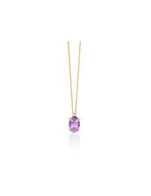 Collana Ametista Viola Diamante Oro Giallo 9kt CLD4837X Donna Miluna - category_name - XDMG De Marchi Gianotti