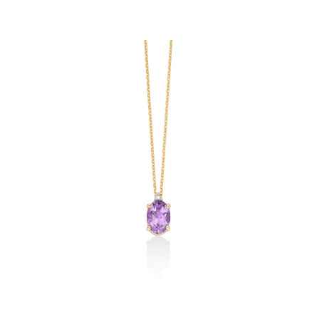 Collana Ametista Viola Diamante Oro Giallo 9kt CLD4837X Donna Miluna - category_name - XDMG De Marchi Gianotti