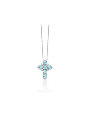 Collana Topazi Azzurri Croce Oro Bianco CLD5211X Donna Miluna - category_name - XDMG De Marchi Gianotti