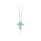 Collana Topazi Azzurri Croce Oro Bianco CLD5211X Donna Miluna Collana Topazi Azzurri Croce Oro Bianco CLD5211X Donna Miluna
