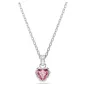 Collana Chroma, Cuore, Rosa, Placcato Rodio Donna Swarovski