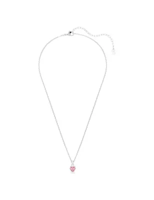 Collana Chroma, Cuore, Rosa, Placcato Rodio Donna Swarovski
