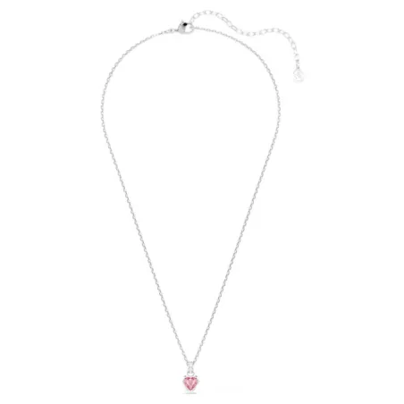 Collana Chroma, Cuore, Rosa, Placcato Rodio Donna Swarovski