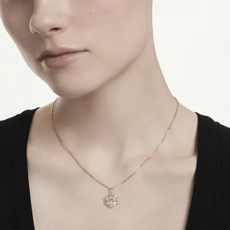 Collana Pendente Magic, Fiocco di Neve, Finitura Oro 18K Donna Swarovski Collana Pendente Magic, Fiocco di Neve, Finitura Oro 18K Donna Swarovski