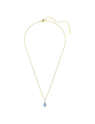 Collana Chroma, Taglio Pear, Blu, Finitura Oro 18K Donna Swarovski