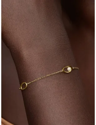 Bracciale Ovali Linea Sinuosa con Perla cm.16 Donna Pandora