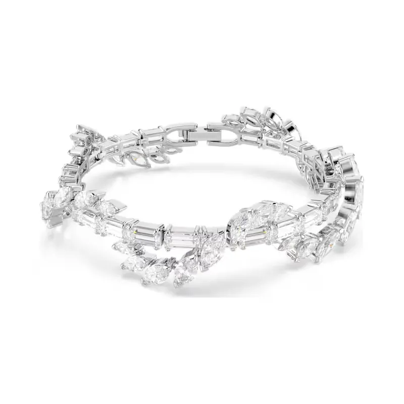 Bracciale Mesmera, Taglio Misto, Bianco, Placcato Rodio Donna Swarovski Bracciale Mesmera, Taglio Misto, Bianco, Placcato Rodio Donna Swarovski