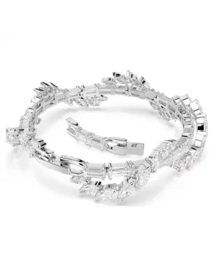 Bracciale Mesmera, Taglio Misto, Bianco, Placcato Rodio Donna Swarovski