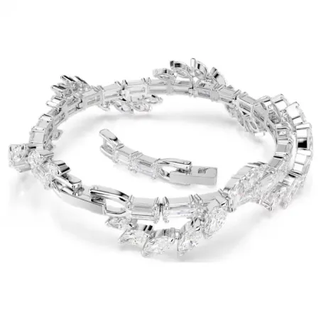 Bracciale Mesmera, Taglio Misto, Bianco, Placcato Rodio Donna Swarovski