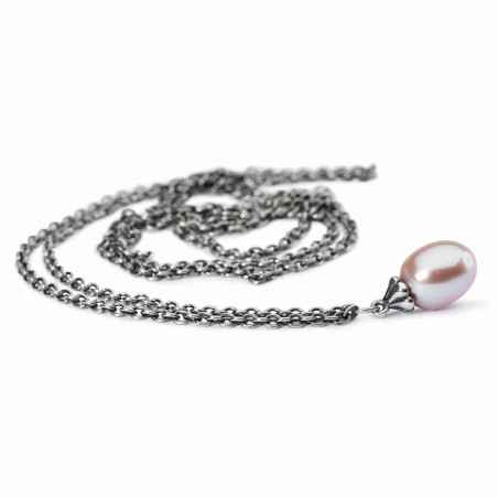 COLLANA D'ARGENTO CON PERLA ROSA DONNA TROLLBEADS  TAGFA-00051 Trollbeads