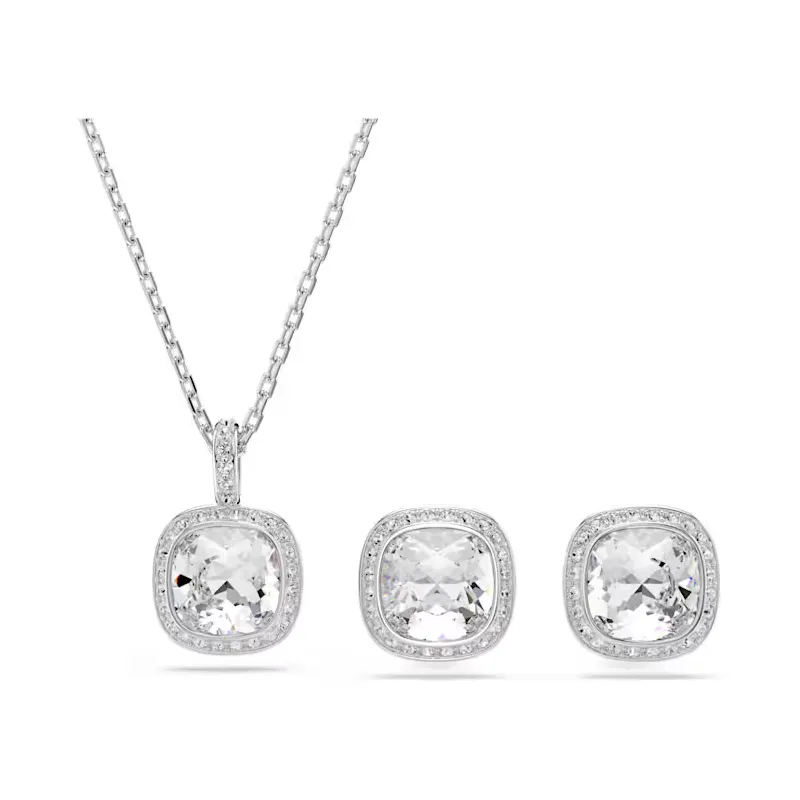 Set Una Angelic, Taglio Cushion, Bianco Donna Swarovski
