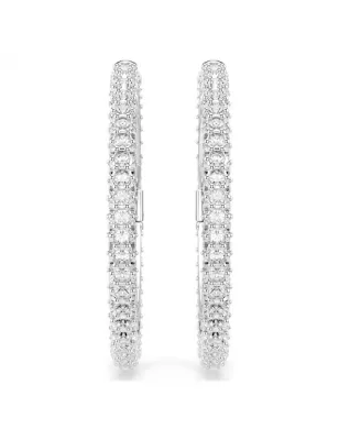 Orecchini a cerchio Dextera, Bianchi, Placcato Rodio Donna Swarovski - category_name - XDMG De Marchi Gianotti