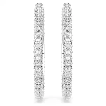 Orecchini a cerchio Dextera, Bianchi, Placcato Rodio Donna Swarovski - category_name - XDMG De Marchi Gianotti