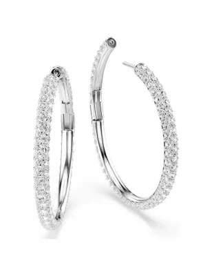 Orecchini a cerchio Dextera, Bianchi, Placcato Rodio Donna Swarovski - category_name - XDMG De Marchi Gianotti