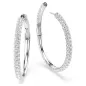 Orecchini a cerchio Dextera, Bianchi, Placcato Rodio Donna Swarovski Orecchini a cerchio Dextera, Bianchi, Placcato Rodio Donna Swarovski
