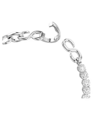 Bracciale Matrix, Taglio Round, Bianco, Placcato Rodio Donna Swarovski